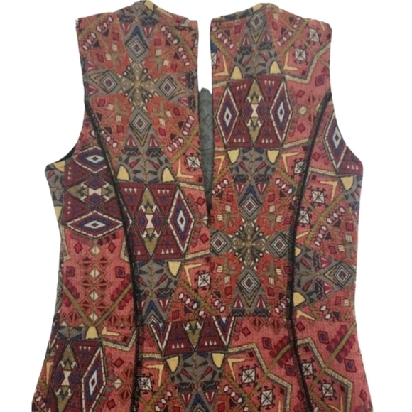 Zara Trafaluc Fall Winter Collection ~Size M~Red/Blue Geometric Print Dress. - Picture 12 of 12